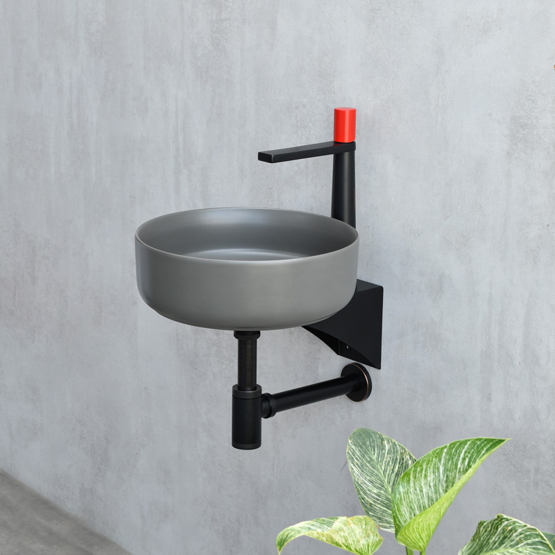 Vòi nước lavabo chóp cụt màu đen mờ