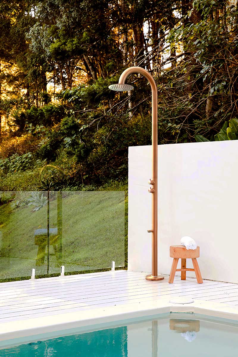 Sen cây tắm tráng bể bơi inox 316L hồng vàng KLS9007RG